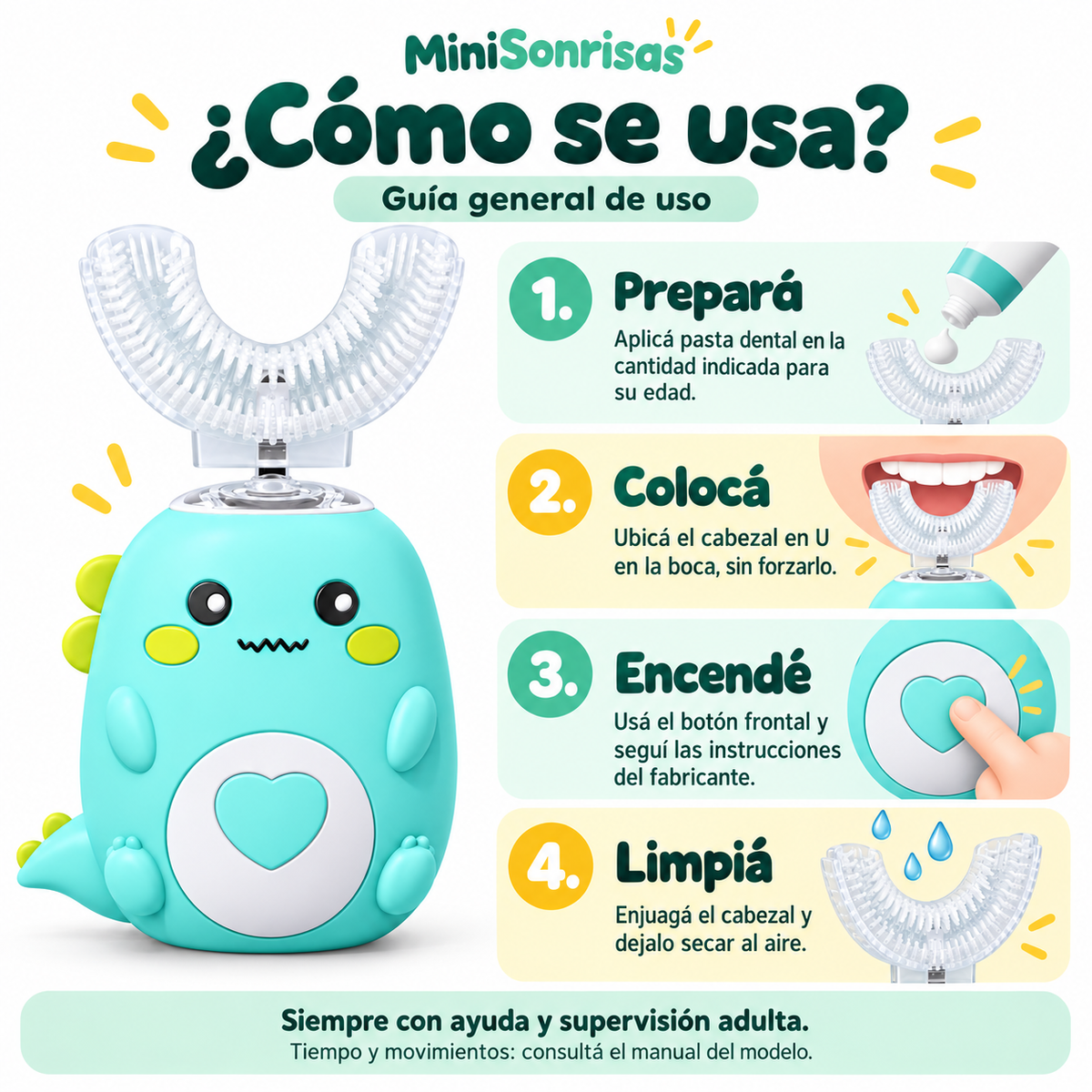 Cepillo Infantil en U Sin Peleas